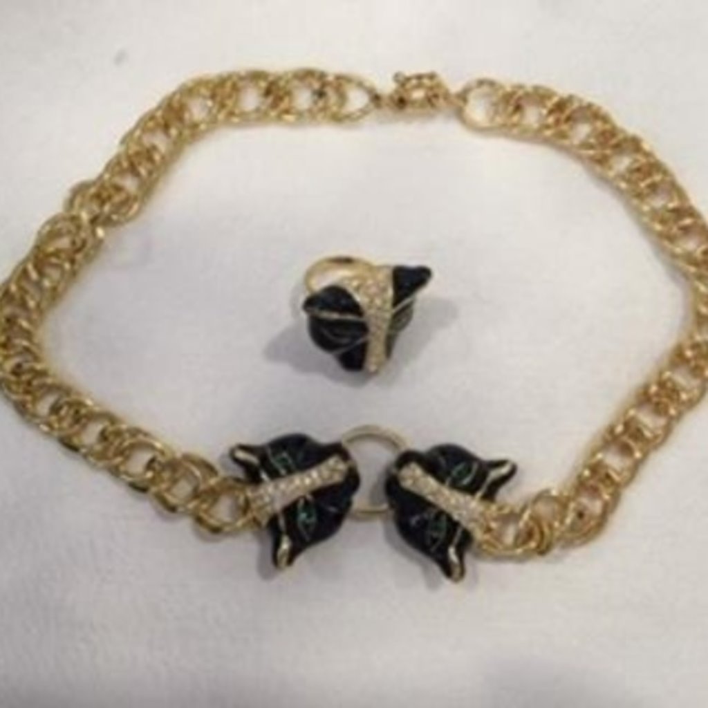 Stunning Panter Necklace And Matching Ring